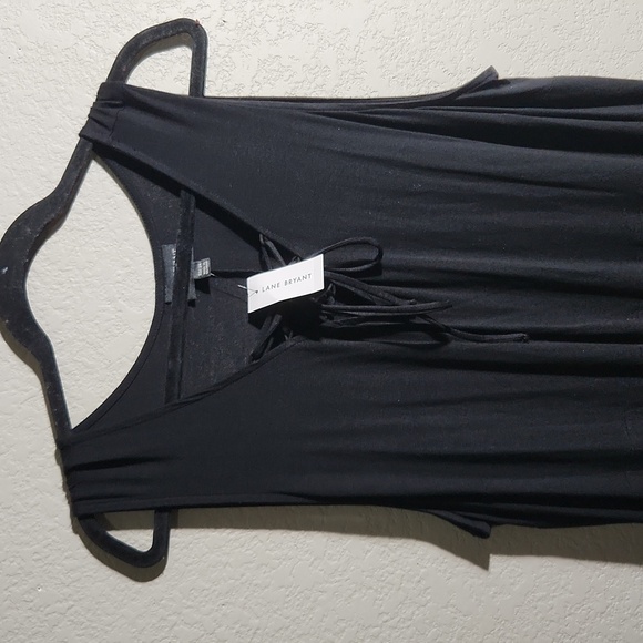 Lane Bryant Dress Womens Size 22 Black maxi high low v neck lace size 22/24 New - Picture 3 of 12